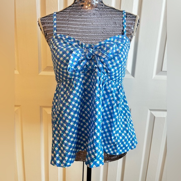 NWOT Lilly Pulitzer Mitzi Cami Tank Top | Women’s 6 | Boca Blue Double Check - Picture 1 of 9
